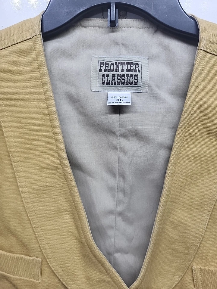 New Wt Frontier Classics Vest Mens XL Brown Western Classics Cotton - Image 2 of 4