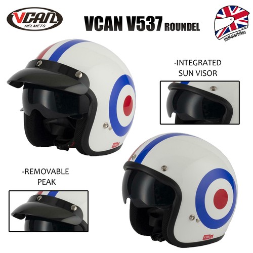 Vcan V537 Roundel Open Face Motorcycle 