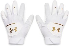 Under Armour Men's Clean Up 21 Batting Gloves Size 2XL White Gold