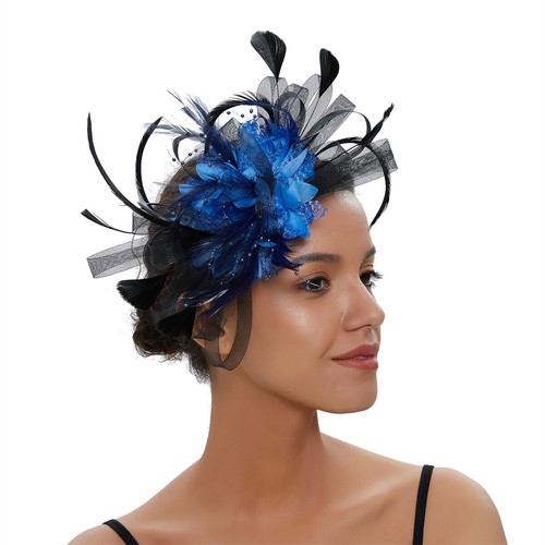 Damen Fascinators Hüte Cocktail Tee Party Hut Stirnband Blume Feder Haarspange - Picture 16 of 19