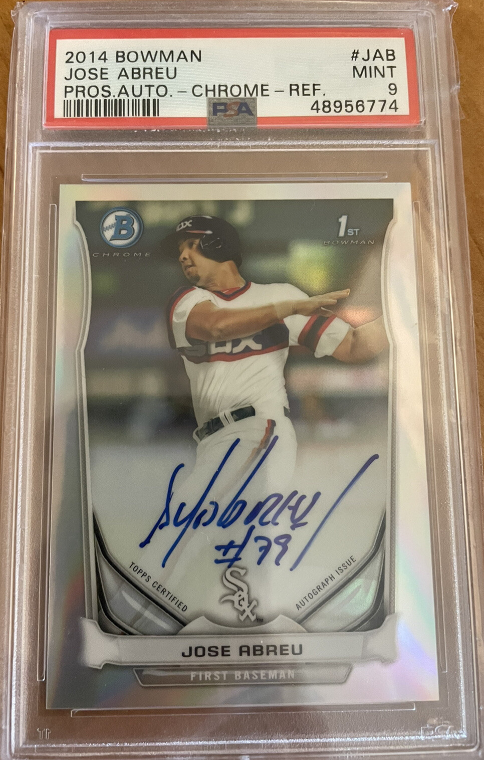 2014 Bowman Chrome RC Jose Abreu Refractor 1st Prospect Auto #/500 Psa 9