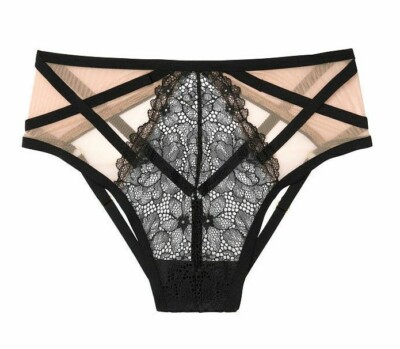 Victoria's Secret Love by Victoria Strappy Open-back Cheeky Panty sz L black