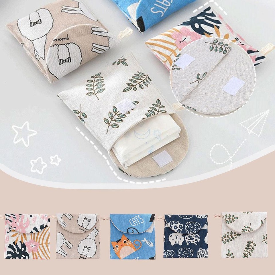 Cute Sanitary Napkin Storage Bag Portable Menstrual Cup Pouch Period