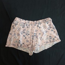 Lucky Brand Pajama Shorts boxy Sz M Medium Sleep Pink Floral knit women's