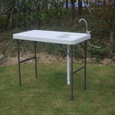 Folding Fish Cleaning Cutting Table Outdoor Camping With Faucet Sink