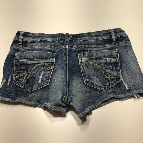 Mossimo Shorts Juniors Size 11 Destroyed Cut Off Lace Embellished Shortie Fit 6 - Picture 2 of 12