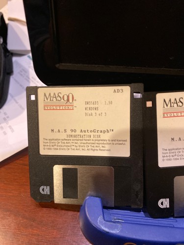VINTAGE New And Unused MAS90 Evolution/2 1.50 M.A.S. Autograph 3 disks. NFR. - Picture 3 of 3