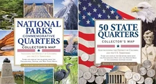Peter Pauper Press Quarters Collector's Maps Value Pack (Set of 2)