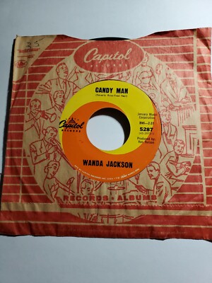 Wanda Jackson -Candy Man/Weary Blues from Waitin, 45 Vinyl 5287 VG+ F12