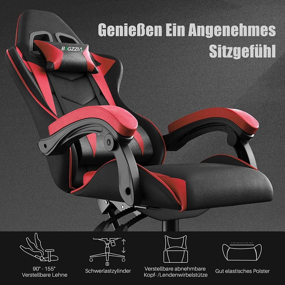 Gaming Stuhl Drehstuhl Sportsitz Chefsessel Bürostuhl Racing inkl. Kissen - Bild 2 von 4