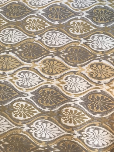 Vintage Fabric Sunbrella Upholstery 56” x 5 Yards Gold Gray Yellow