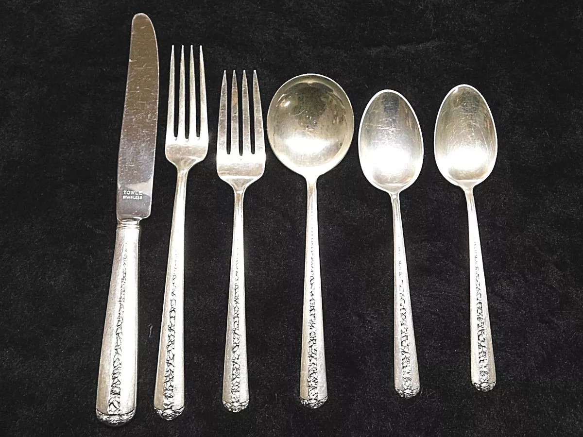 Rambler Rose by Towle Sterling Silver Flatware set service for 12