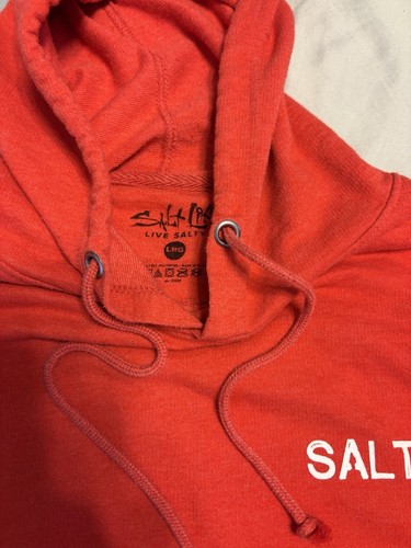 Salt Life Hoodie Boys L Red White Bluefin Pullover American Flag E-9 - Picture 2 of 4