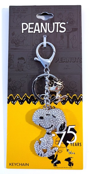 Snoopy Woodstock Peanuts / SchlüSselanhäNger Keychain Groß Glitzer / Neu Ovp Usa-image
