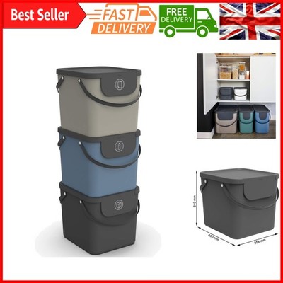 Albula Mülltrennsystem - 3x40L Kunststoff-Recyclingbehälter für Küche | B...