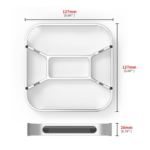 Support de refroidissement de bureau pour Mac Mini avec flux d'air optimal et aj - Photo 4/12