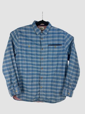 Scotch & Soda Mens XL Blue Plaid Button Up Shirt Long Sleeve Casual Premium