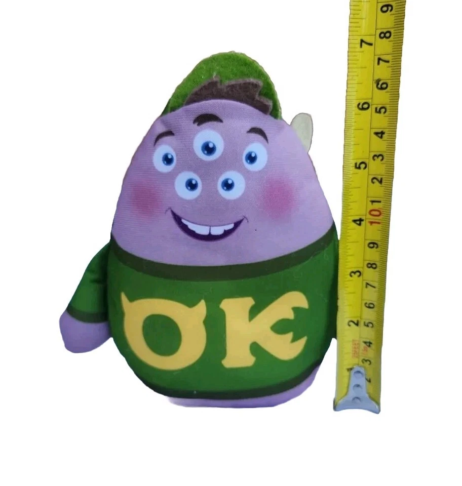 Juguete de peluche Monsters University Shake-n-Scare Archie cinco ojos mascota cerdo 6,5" -EC Foto 4 de 4