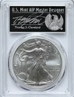 2017 W $1 Burnished Silver Eagle PCGS Grade MS 70 1st Issue AIP Master Label