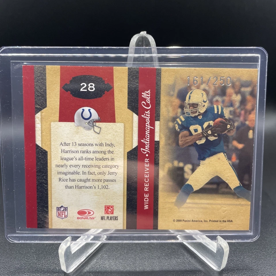 2009 Donruss Classics Sunday's Best Silver /250 Marvin Harrison #28 HOF - Image 2 of 2