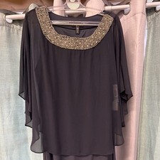 R M Richards Charcoal Embellished Plus Size 20W Mother of the Bride Dress Lot 1