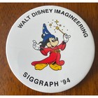 1994 SIGGRAPH Walt Disney Imagineering Pin Button 3" Big badge Limited rare htf — photo 1