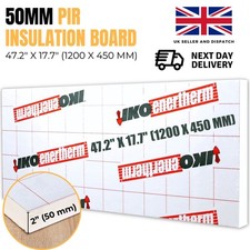 PIR Insulation Board 1200x450x50mm – Rigid Thermal Panel with Foil Both Sides