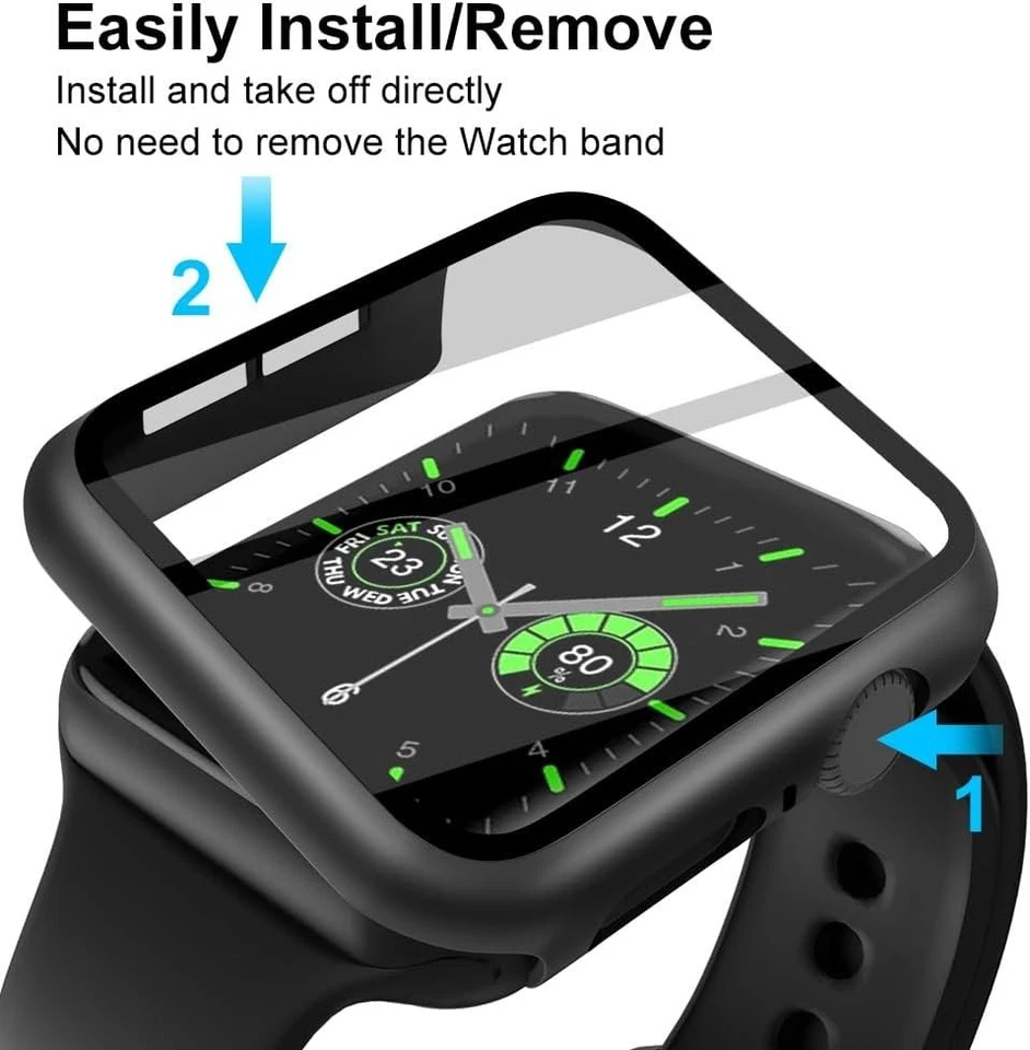 Case for Apple Watch 11 10 9 8 7 SE Ultra Tempered Glass Screen Protector Cover - Image 4 of 4