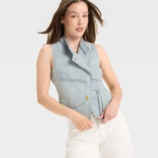    Wild Fable Women  s Light Wash Vest Size XXS  
