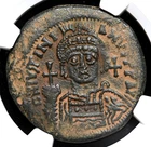BYZANTINE. Justinian I, AD 527-565. Æ Follis, Antioch, RY 21, NGC Choice VF