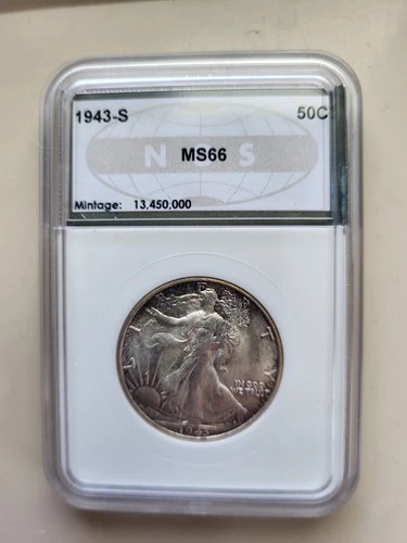 1943-S Walking Liberty Half Dollar MS66 NNC Silver 50C High Grade UNC