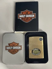 ZIPPO 1999 HARLEY DAVIDSON EST. 1903 RULES BRASS LIGHTER SEALED IN BOX T38