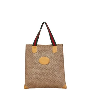 Gucci Old Sherry Line sac à main fourre tout 02 37 1300 beige pvc cuir femme occasion