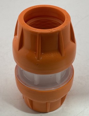 Dura-Line 20005663 1-1/2'' Clear Lock Orange Coupler Push On HDPE 250 PSI