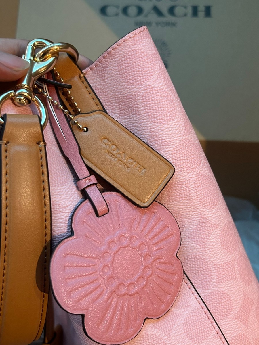 Coach Rowan Bucket Bag CEA23 Signature Powder Pink Charms