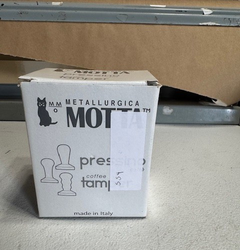 Metallurgica Motta 58 mm Olive Wood Tamper With Flat Stainless Steel Base