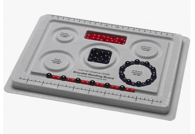 Myasrelae Bead board grey with flocking 10x7-1/2 inches with 5 round grooves for