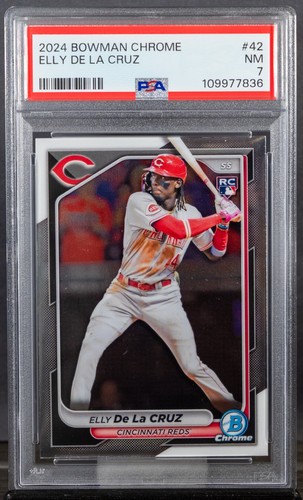 EL.74 Elly De La Cruz 2024 Bowman Chrome #42 Rookie RC PSA 7