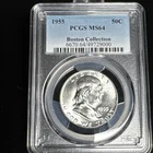 1955 Franklin Half Dollar Boston Collection MS64 PCGS Blue Label