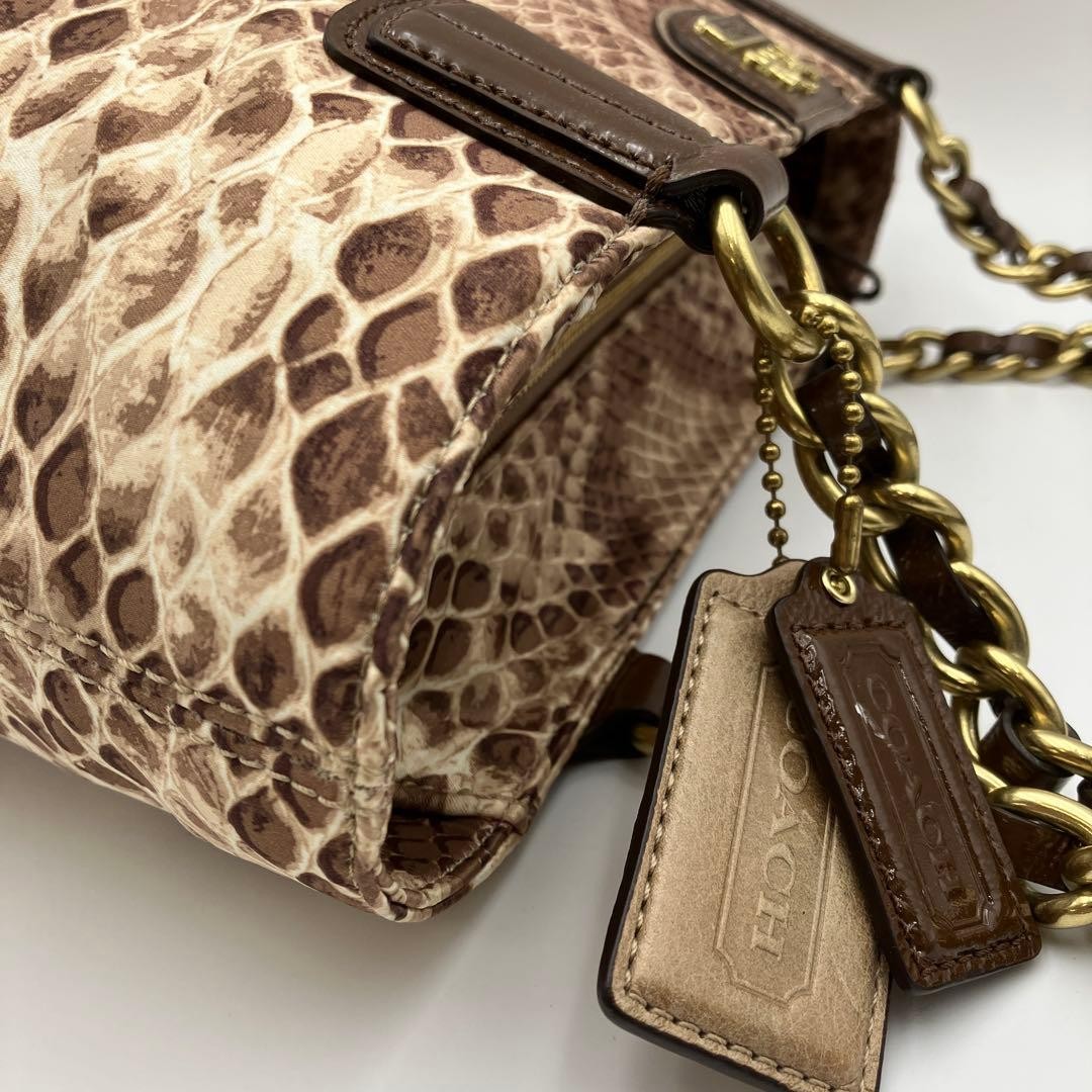 Rare COACH shoulder bag python pattern 2200 2a - image 6