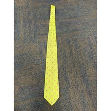 Hanauer All Silk Neck Tie Lime Green Pink Flamingo Novelty Made in USA Men's