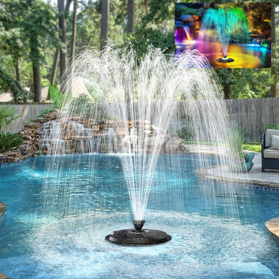 Floating Fountain with LED Lights, Pond Fountain and Aerator Complete Kit with 6