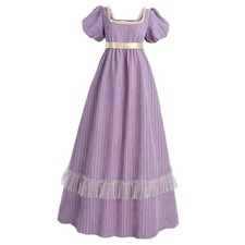 Womens Regency Dress Empire Waist Regency Costume Victorian X-Large Purple