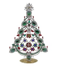 Gro&szlig;er bunter glitzernder Christbaum aus Strass Steinen - Gablonz  (# 16060)