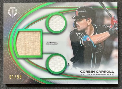 2026 Topps Tribute Corbin Carroll Triple Relics TTR-CC Green /99
