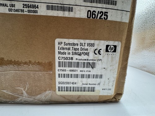 Lecteur de bande externe HP Superstore DLT C7503B VS80 40-80 Go s'allume non testé - Photo 18/18