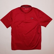 Under Armour Mens Heat Gear Loose Performance Polo Shirt Large Red 1291344