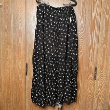 NWT Ultra Flirt Women's Black Floral Maxi Skirt Tiered Ruffle Rayon 3X Plus Size