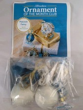 Herrschners Ornament Of Month Kit Craft Peacock Fancy New Retired Set Christmas