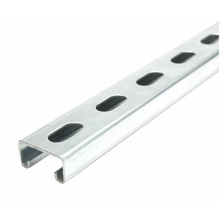 Zoro Select Fs-500Ss Pg 48.00 Single Channel Strut, Half Slotted, Steel,,